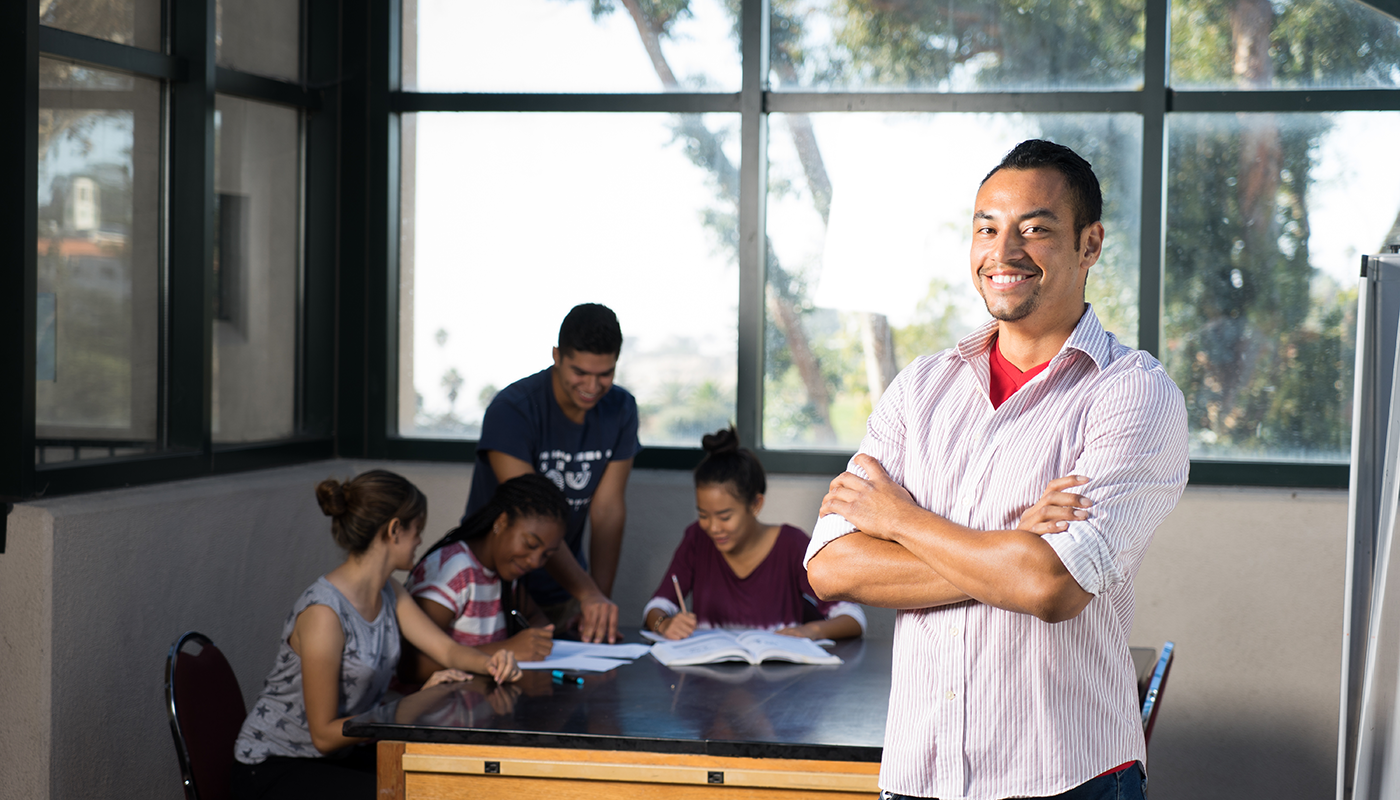 SBCC marketing major and other students.